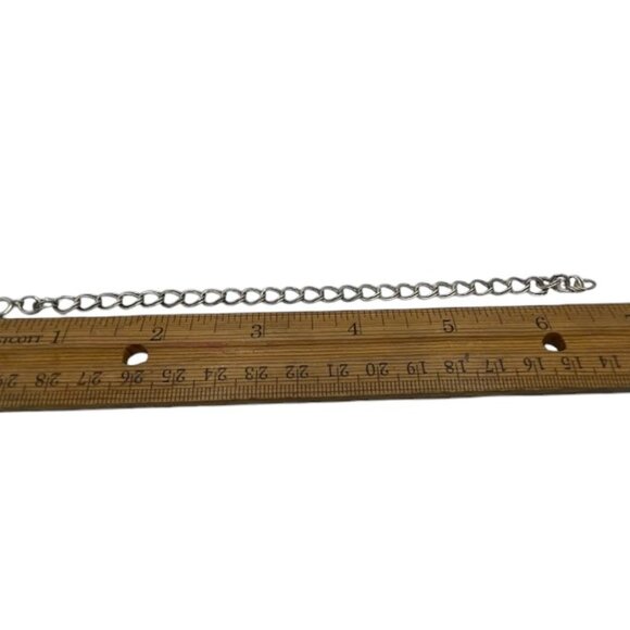 Vintage Sterling Silver Double Curb Chain Bracelet 5g Mid Century 7.25 in Dainty - Picture 6 of 7